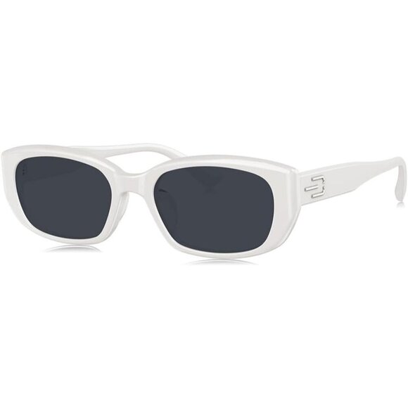 🆕 Women White Fashion Oversized Cat Eye Polarized Exclusive Eyewear Sunglasses - Picture 1 of 7